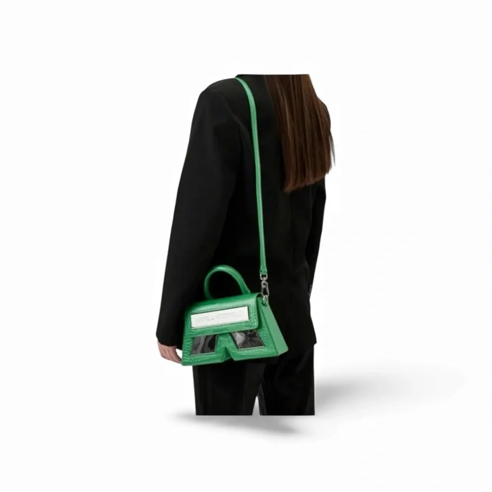 KARL LAGERFELD Green Croc-Embossed Top Handle / Crossbody NWOT - Picture 8 of 8